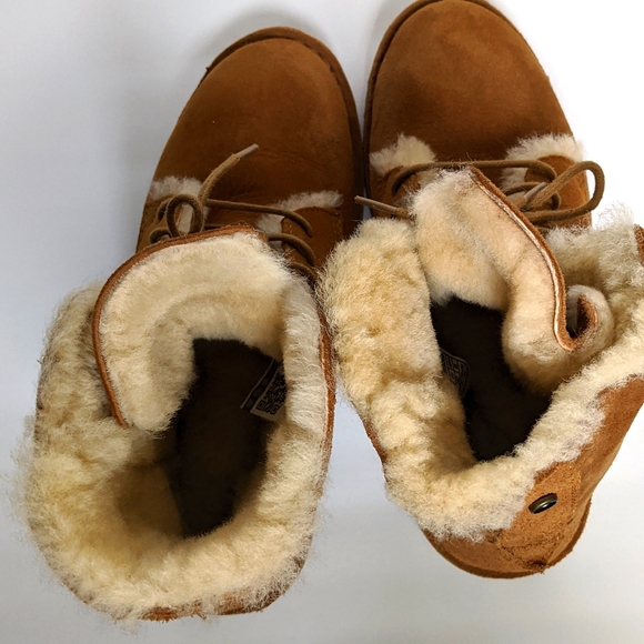 UGG Quincy UGG-plush Faux Shearling Lined Combat Mini Boots - Picture 11 of 15